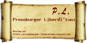 Pressburger Liberátusz névjegykártya